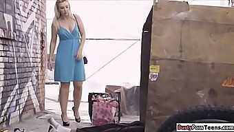 A Beautiful Blonde Gives A Handjob And Masturbates On Camera